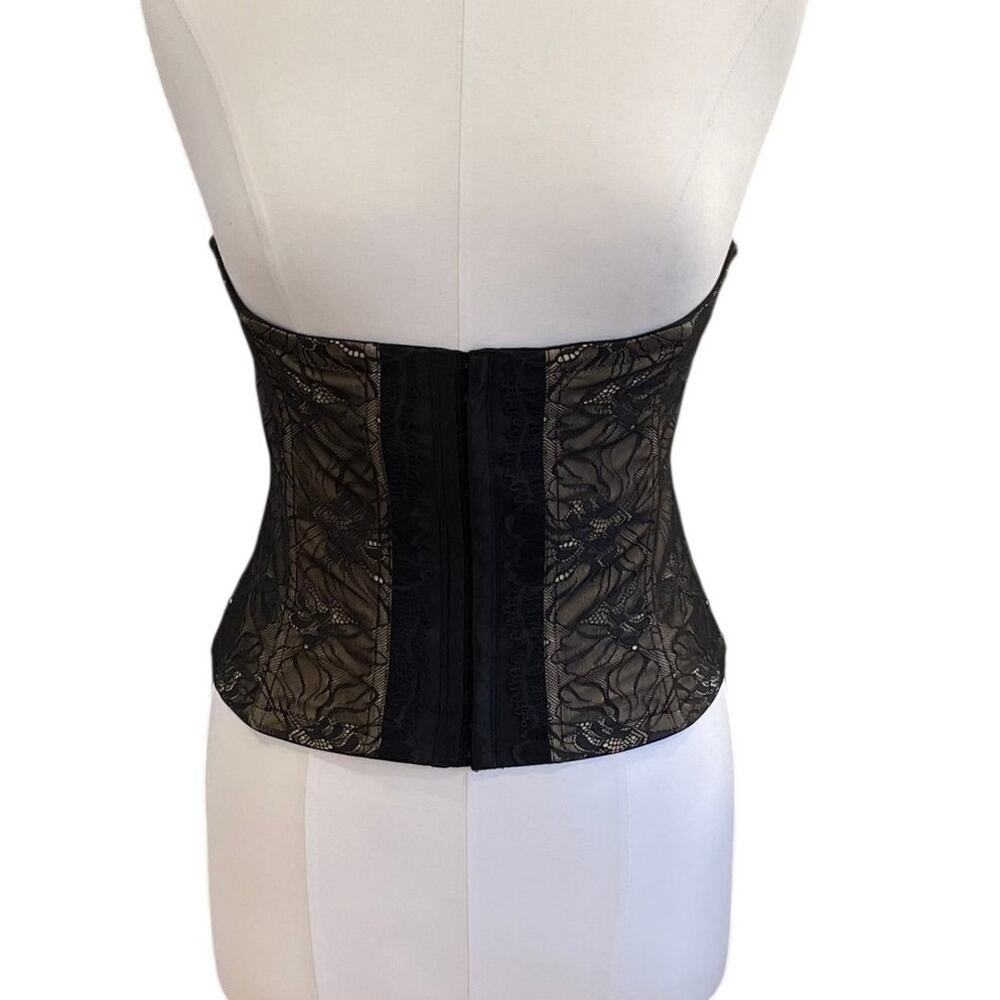 Maidenform Shapewear Black Lace Waist Trainer, Corset, Waist Cincher, 2XL